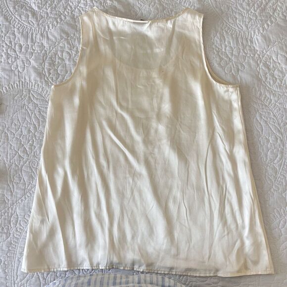 2 J. Jill W Camisole Small Silk Champagne/Beige Capsule Layer Career Shell - Picture 3 of 8